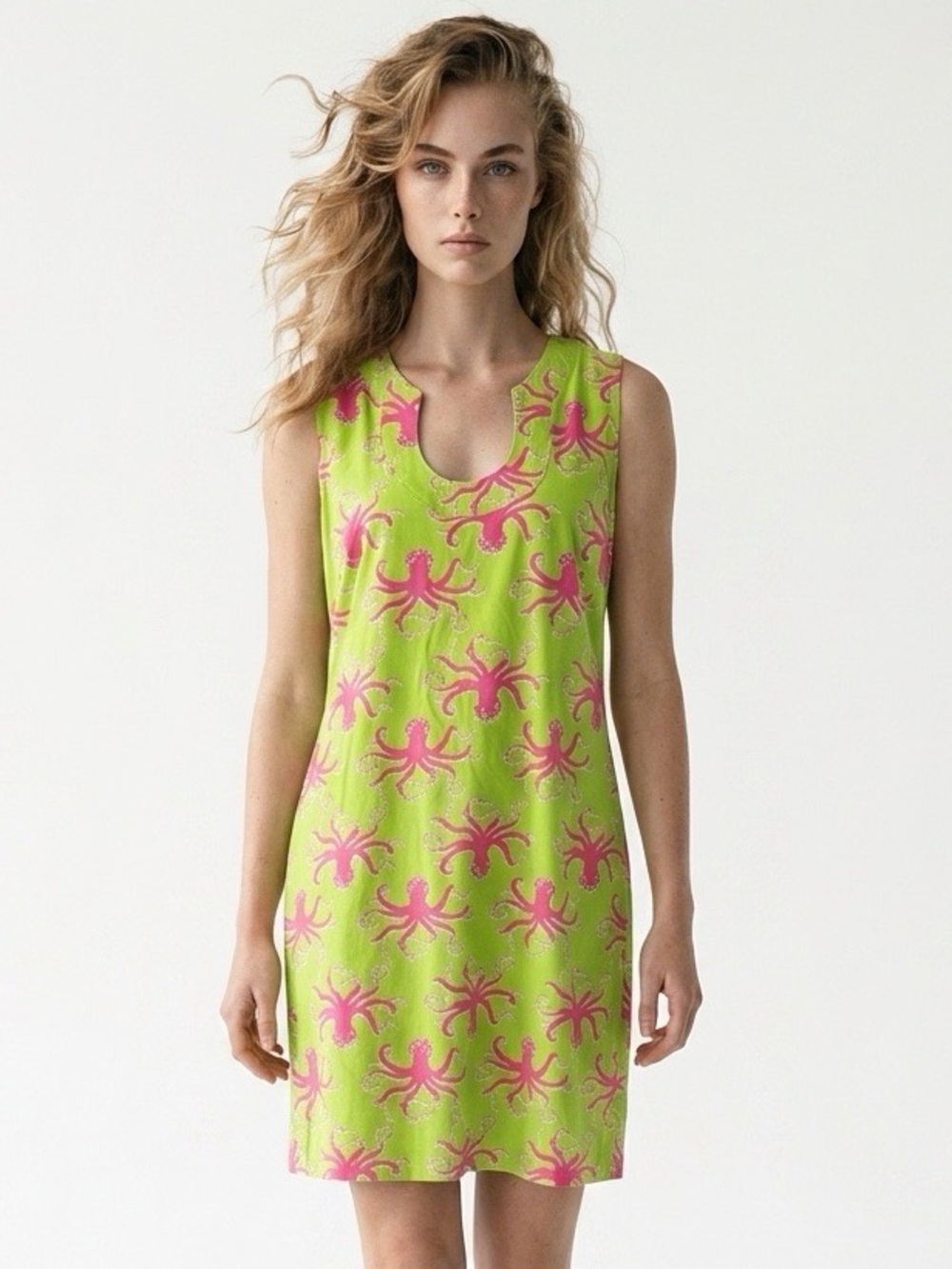 Katherine Way Lime and Fuchsia Swim Coverup (Rack3) - Picture 1 of 9